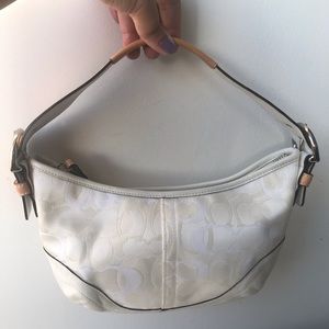 Coach Canvas and Leather Cream Hobo Bag